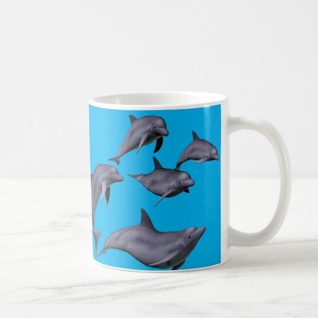 Swimming Ocean Dolphins  Coffee Mug (Right)