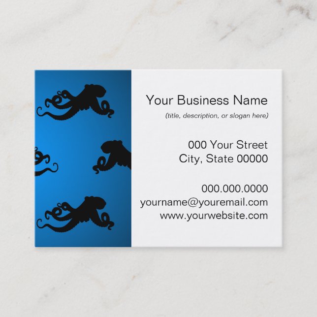 Swimming Octopus Silhouettes Business Card (Front)