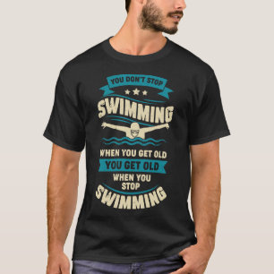 Swimming Old Man Swimmer Grandpa Gift T-Shirt
