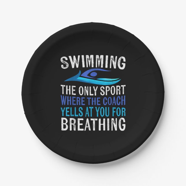Swimming Only Sport Where  Coach Swimmer Gifts Paper Plate (Front)