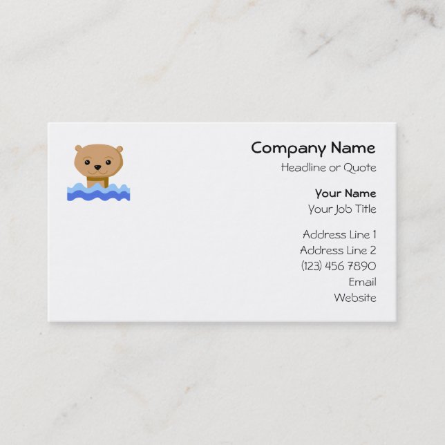 Swimming Otter. Business Card (Front)