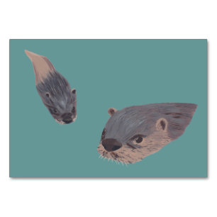 Swimming Otters Reading Flashcards for adults Table Number