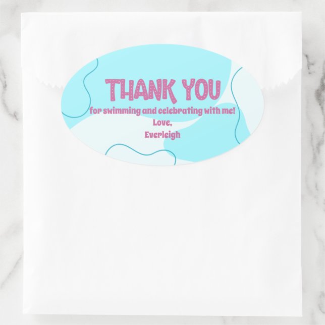 Swimming Party Favour Label (Bag)