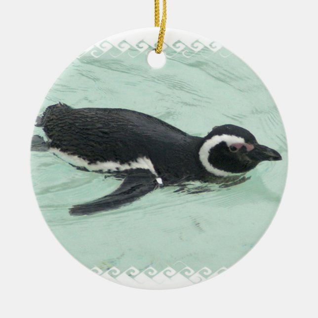 Swimming Penguin Ornament (Front)