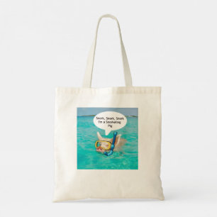 Swimming Pig is snorkelling in the Pond Tote Bag