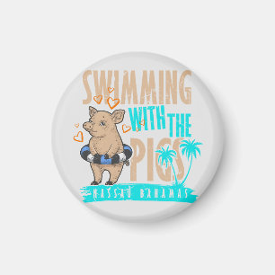 Swimming Pig Nassau Bahamas Magnet Vacation Cruise