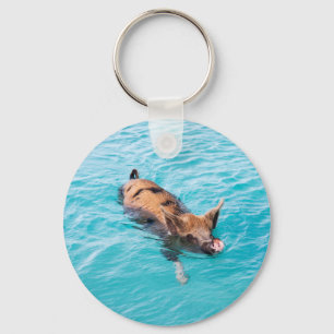 Swimming pig of Exuma Key Ring