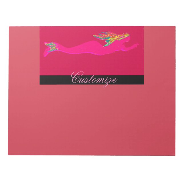 swimming pink mermaid notepad (Front)