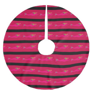 swimming pink mermaids pattern brushed polyester tree skirt