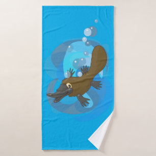 Swimming Platypus Bath Towel