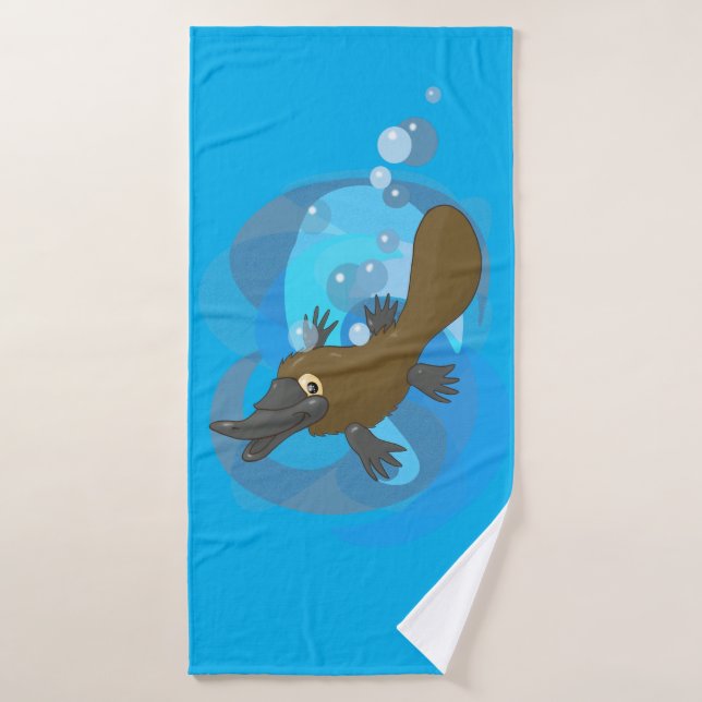 Swimming Platypus Bath Towel (Bath Towel)