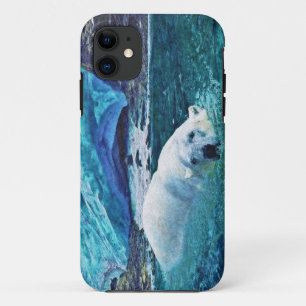 Swimming Polar Bear & Arctic Ice iPhone Case