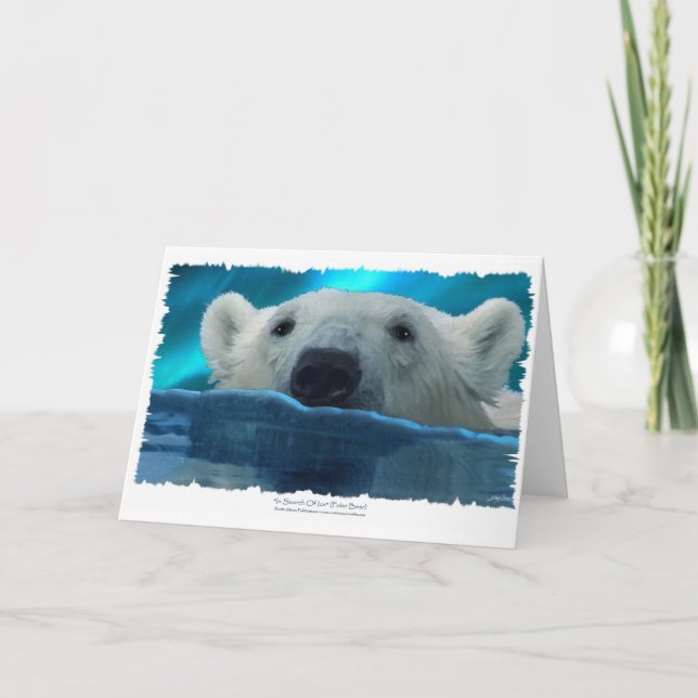 SWIMMING POLAR BEAR HOLIDAY CARD (Front)