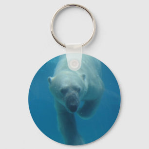Swimming Polar Bear  Keychain