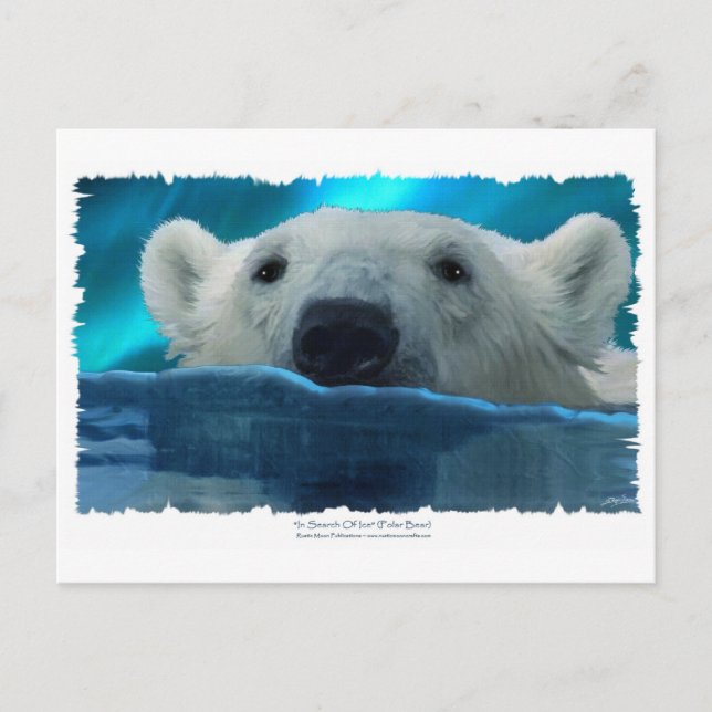 SWIMMING POLAR BEAR POSTCARD (Front)