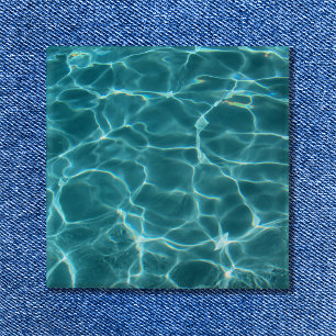 Swimming Pool 15 Cm Square Badge