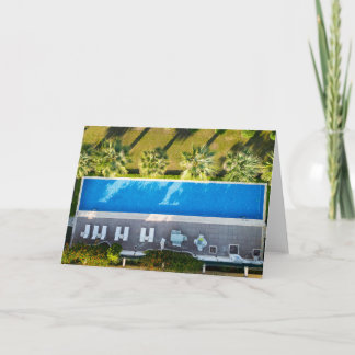 Swimming Pool Aerial View Card