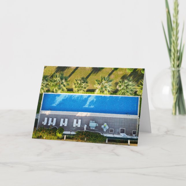 Swimming Pool Aerial View  Card (Front)