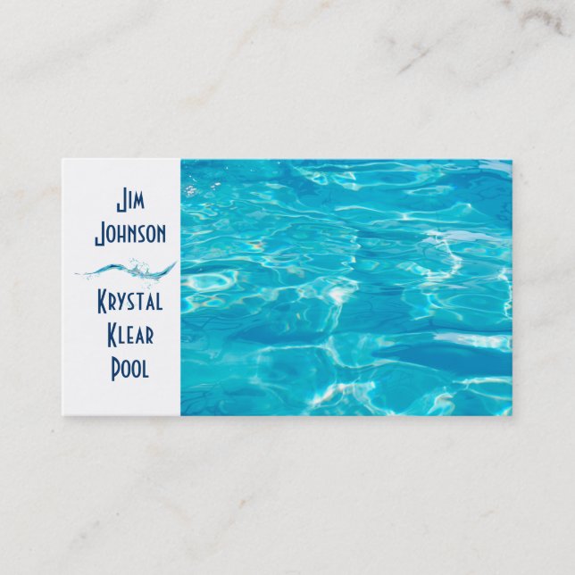 Swimming Pool Blue Business Card (Front)