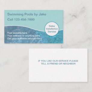 Swimming Pool Business Cards
