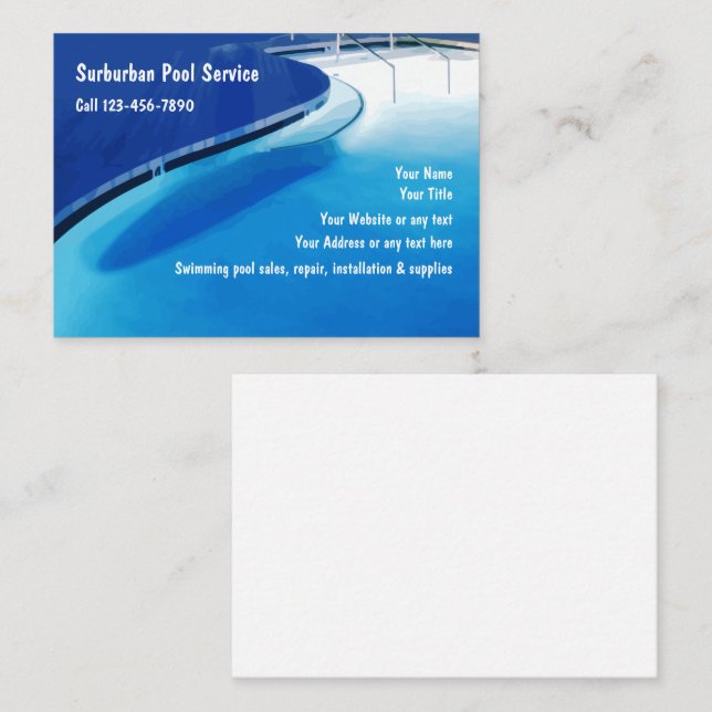 Swimming Pool Business Cards (Front/Back)