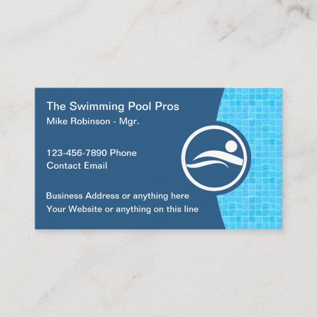 Swimming Pool Business Cards Online (Front)