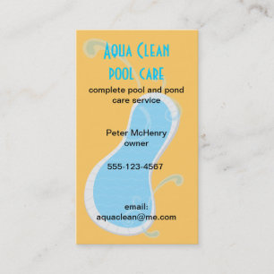 Swimming Pool Care service business cards