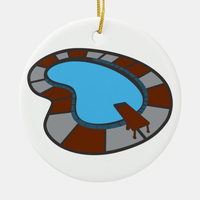 Swimming Pool Ceramic Ornament (Front)
