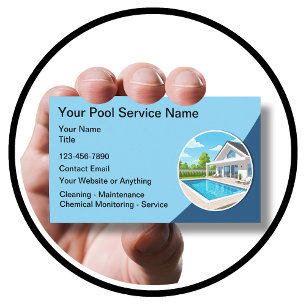 Swimming Pool Cleaning Modern  Business Card
