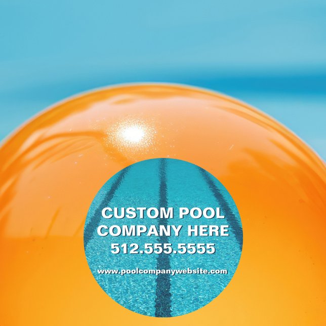 Swimming Pool Company Custom Marketing Classic Round Sticker (Creator Uploaded)