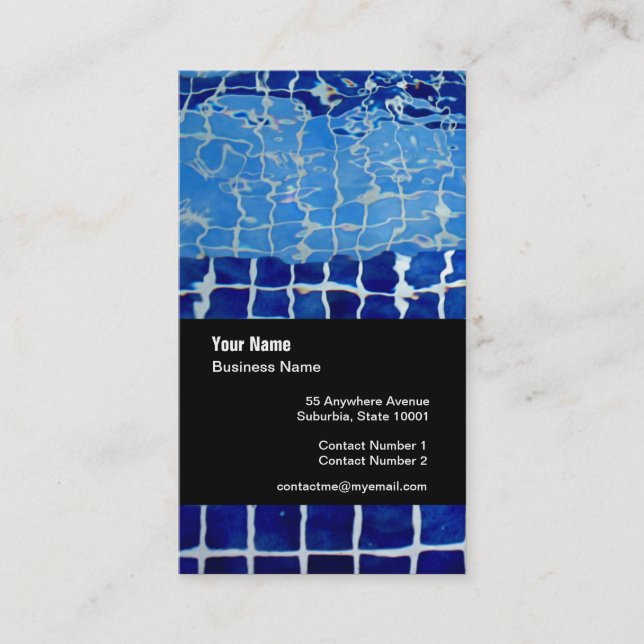 Swimming Pool Company Template Business Card (Front)