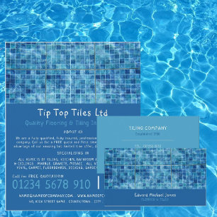 Swimming Pool, Floorer, Tile Installer Advertising Flyer