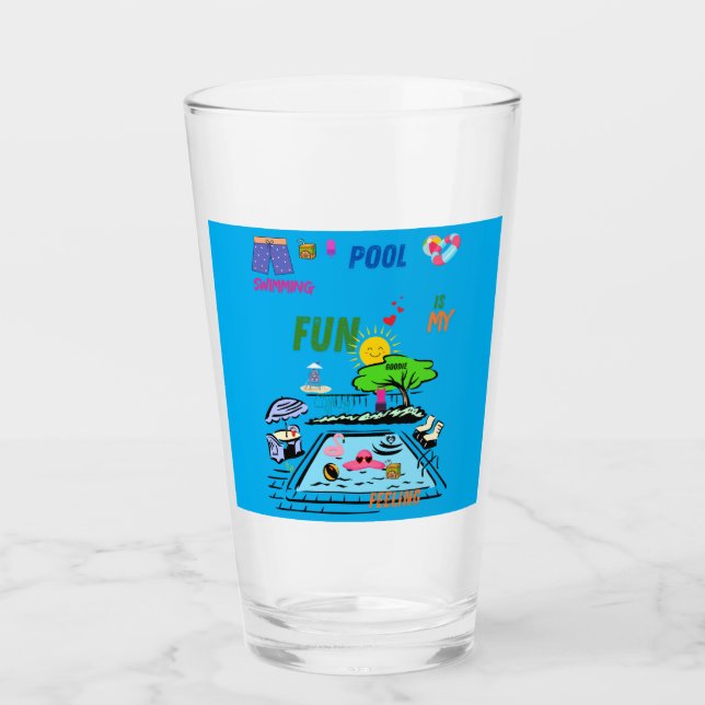 Swimming Pool Fun Glass (Front)