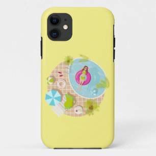 Swimming pool girl in bikini summer beach iPhone 11 case