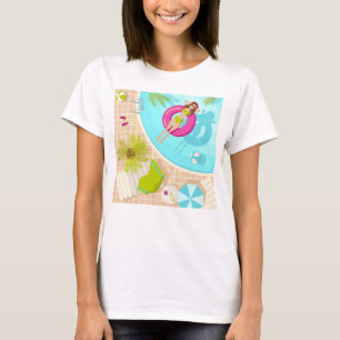 Swimming pool girl in bikini summer beach T-Shirt