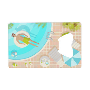 Swimming pool guy on tropical summer beach vacay