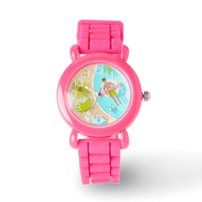 Swimming pool guy on tropical summer beach vacay watch (Front)