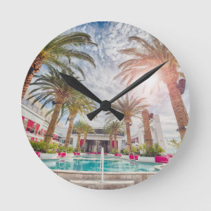 Swimming Pool Hotel Pool Summer Vacation Holiday Round Clock
