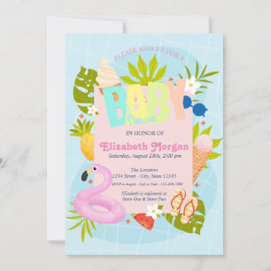 Swimming Pool Ice cream Baby Shower  Invitation