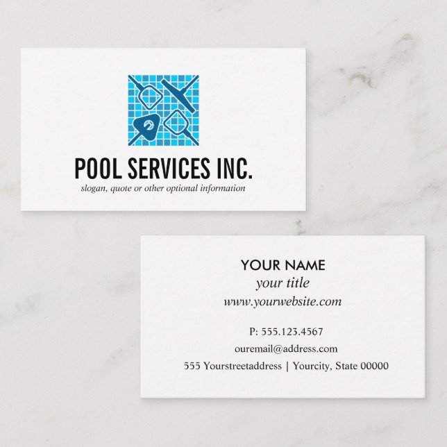 Swimming Pool maintenance Repairing  professional Business Card (Front/Back)
