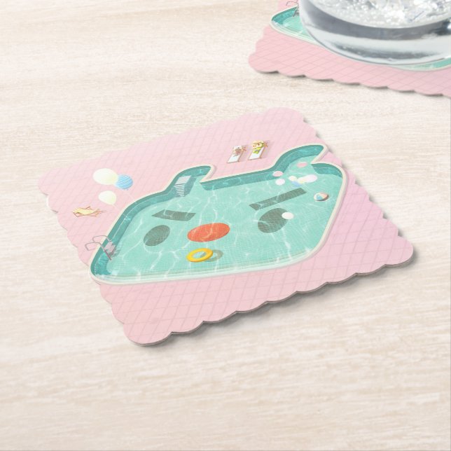 Swimming Pool Paper Coaster (Angled)