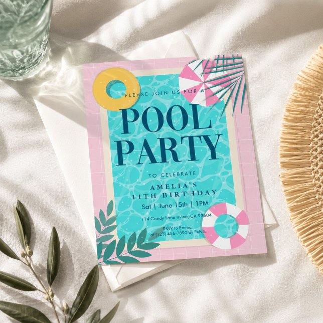 Swimming Pool Party Birthday Invitation (Creator Uploaded)