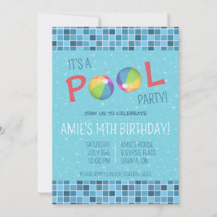 Swimming Pool Party Birthday Party Invitation