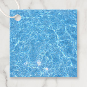 Swimming Pool Party Elegant Blank Blue Water Favour Tags