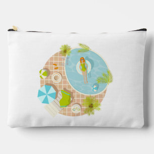 Swimming pool party girl in bikini summer beach accessory pouch