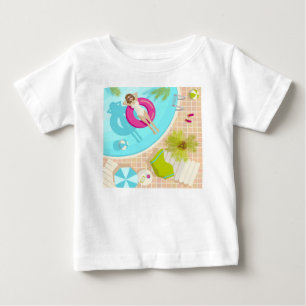 Swimming pool party girl in bikini summer beach  baby T-Shirt