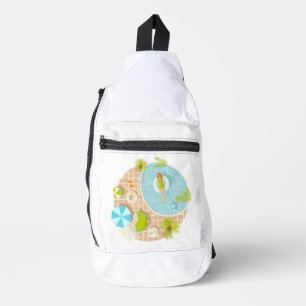 Swimming pool party girl in bikini summer beach sling bag