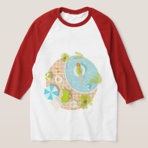 Swimming pool party girl in bikini summer beach T-Shirt