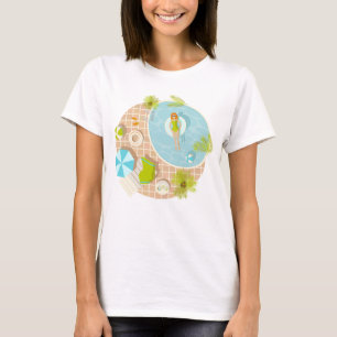 Swimming pool party girl in bikini summer beach  T-Shirt