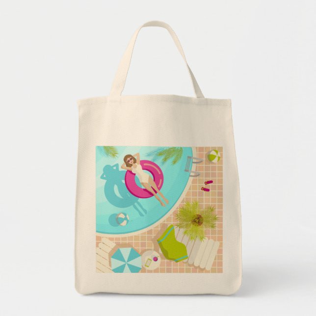 Swimming pool party girl in bikini summer beach  tote bag (Front)